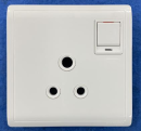 Single-phase Flush-type Switched Two-pole Socket-outlet with Earthing-contact with Shutter