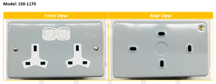 13A, 2 Gang Switched Socket Outlet 